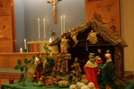 Bild föreställande Julkrubban i Krokoms kyrka.