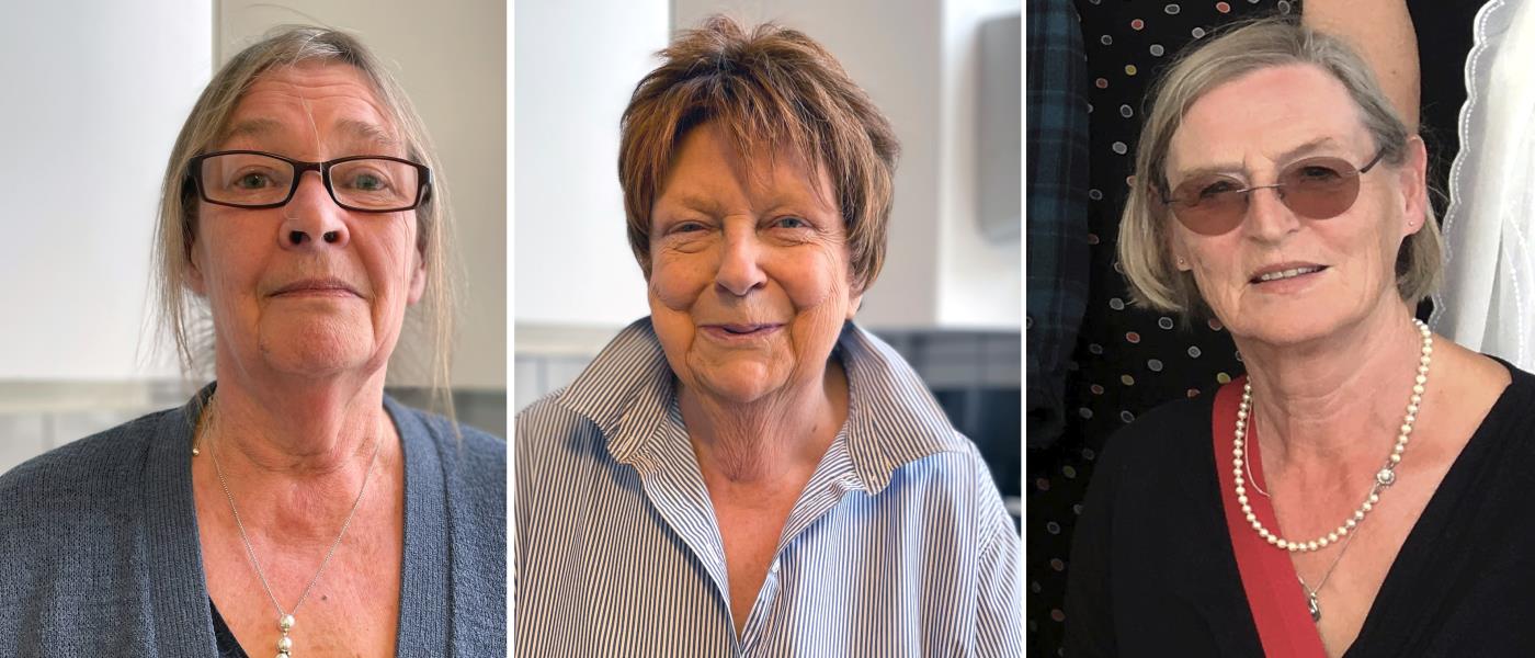 Porträtt av Anette Ekström, Anette Wiberg och Eva Lindberg – ideella medarbetare i Näsets pastorat