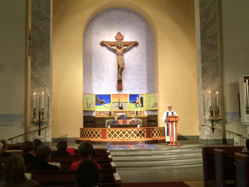 Biskop Hans Stiglund höll i konferensens avslutande sändningsmässa i Överluleå kyrka.