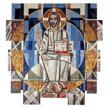 Altartavla i mosaik i Västra Husby kyrka