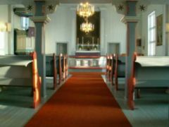 Muodoslompolo kyrka interiör