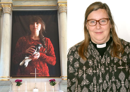 Tamar, konstverk av Linda Petersson. Hanna Brande, präst i Östersund