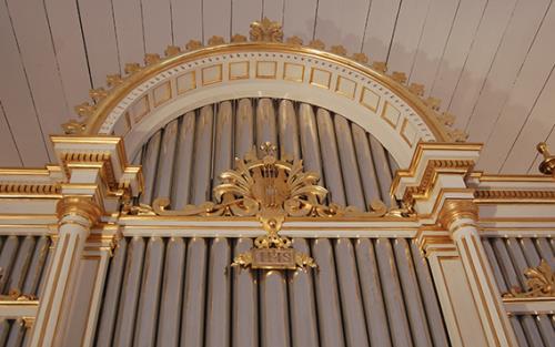 Detalj av orgeln i Västra Ämterviks kyrka