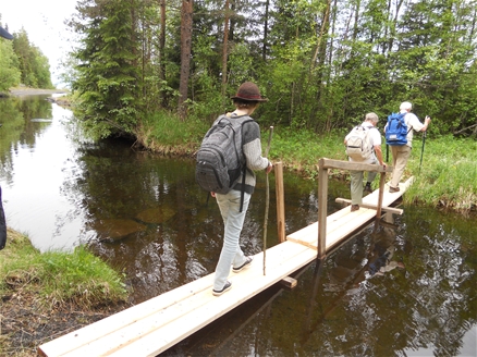Kyrkvaktmästarna hade förberett en spång över ett gammalt vadställe.
