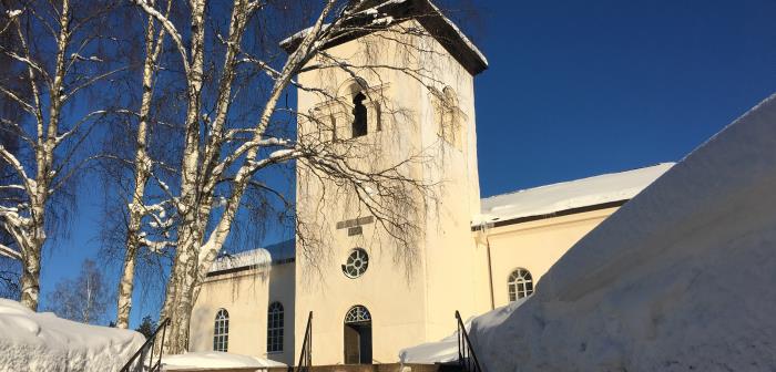 Vintervy av Överluleå kyrka.