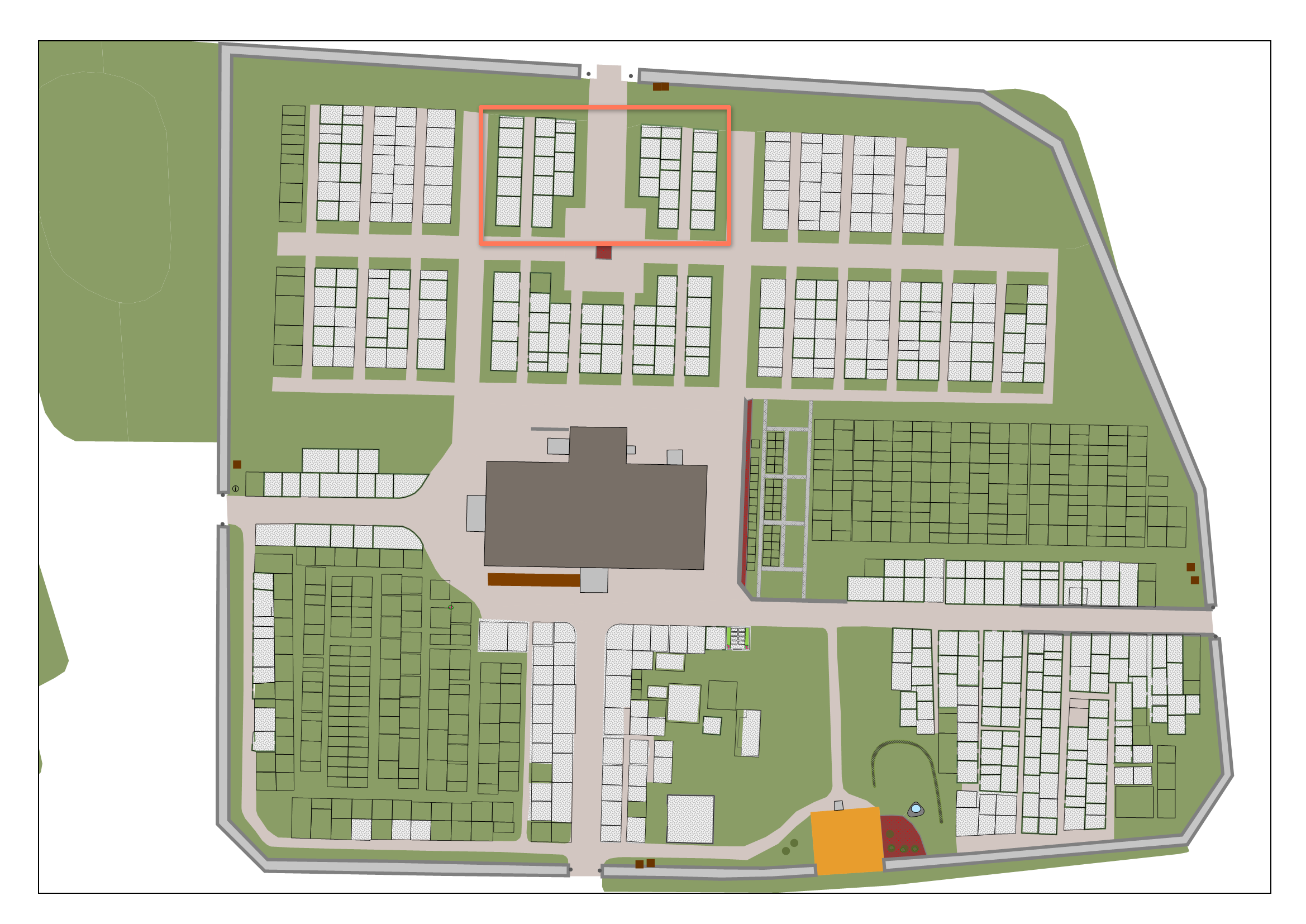 Karta över Eringsboda kyrkogård