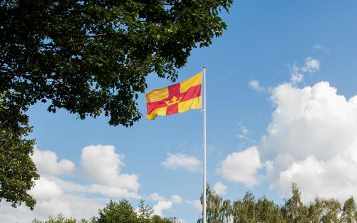 Svenska kyrkans flagga.