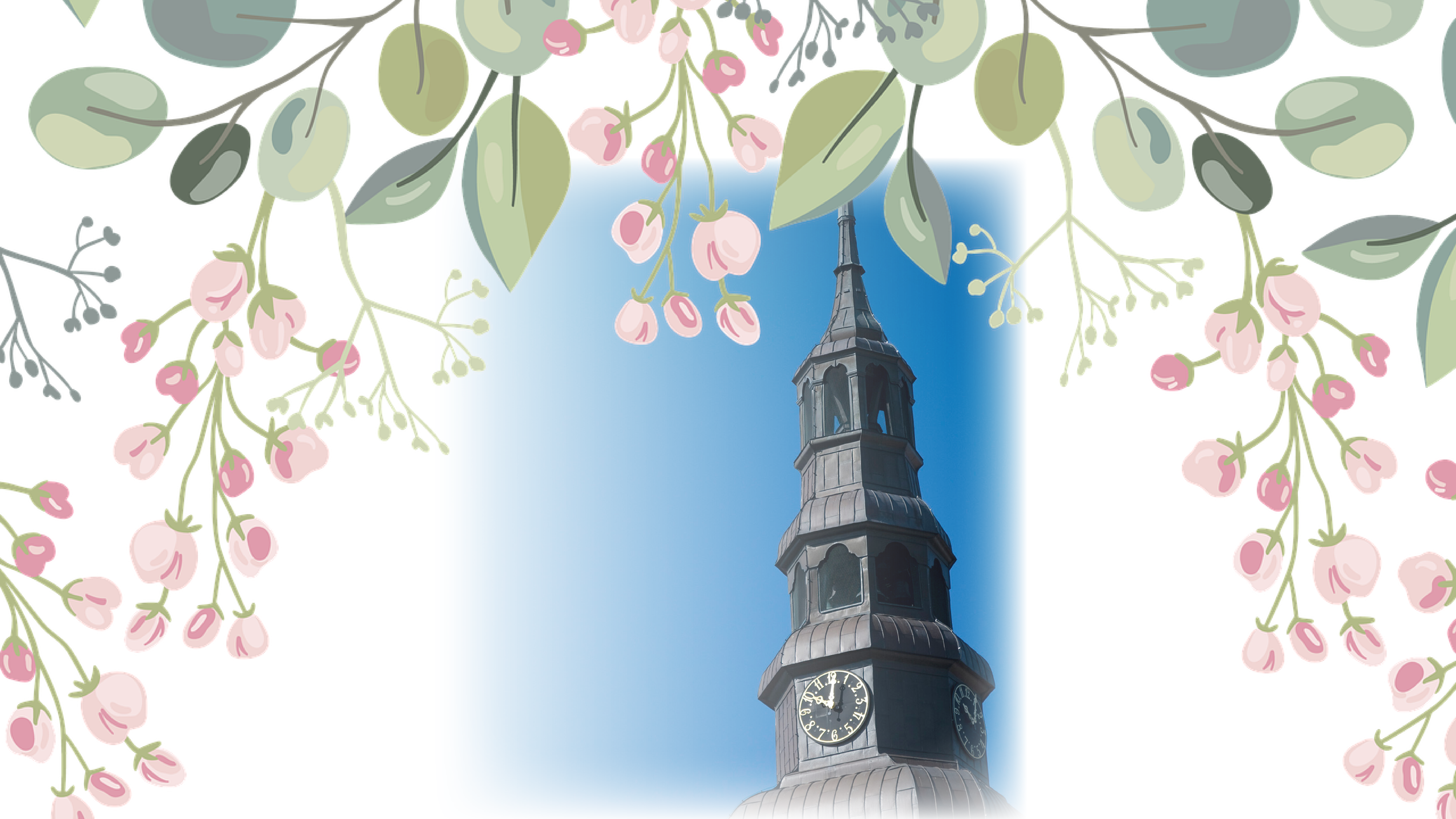 Mariakyrkan och blomsterdekoration