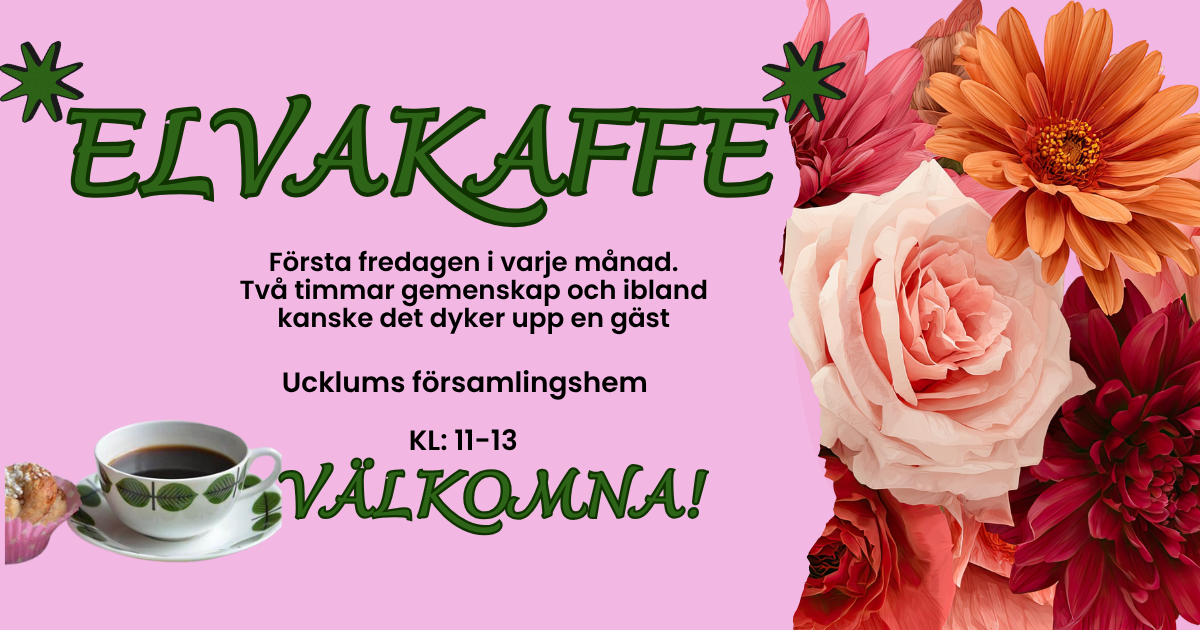 elvakaffe första fredagen i varje månad