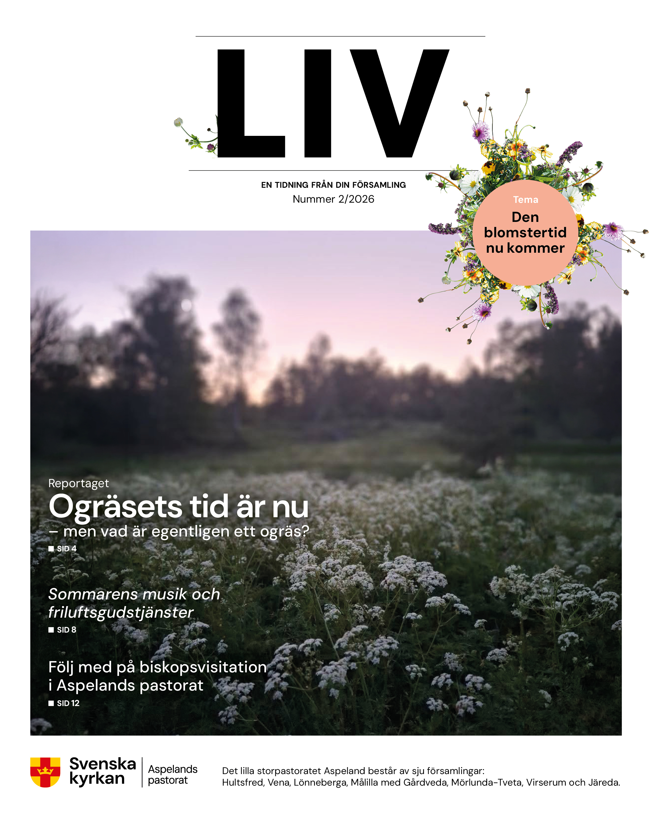 Omslag för LIV #2 2026 med tema "Den blomstertid nu kommer!"