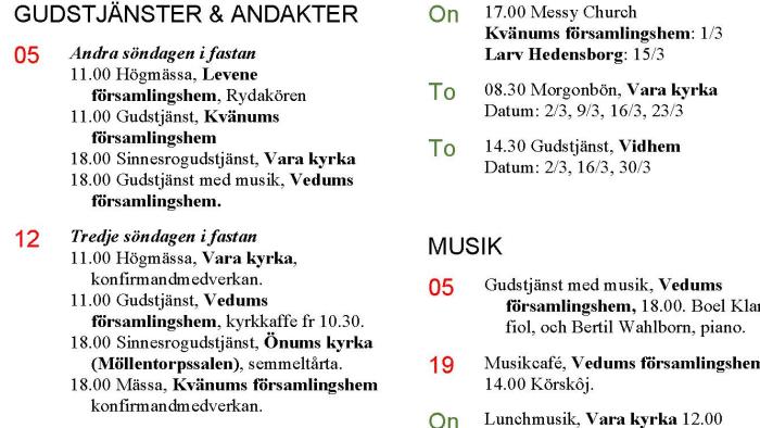Månadsbladet bildexempel. Du får en varje månad vid någon av våra mötesplatser eller vid gudstjänst.