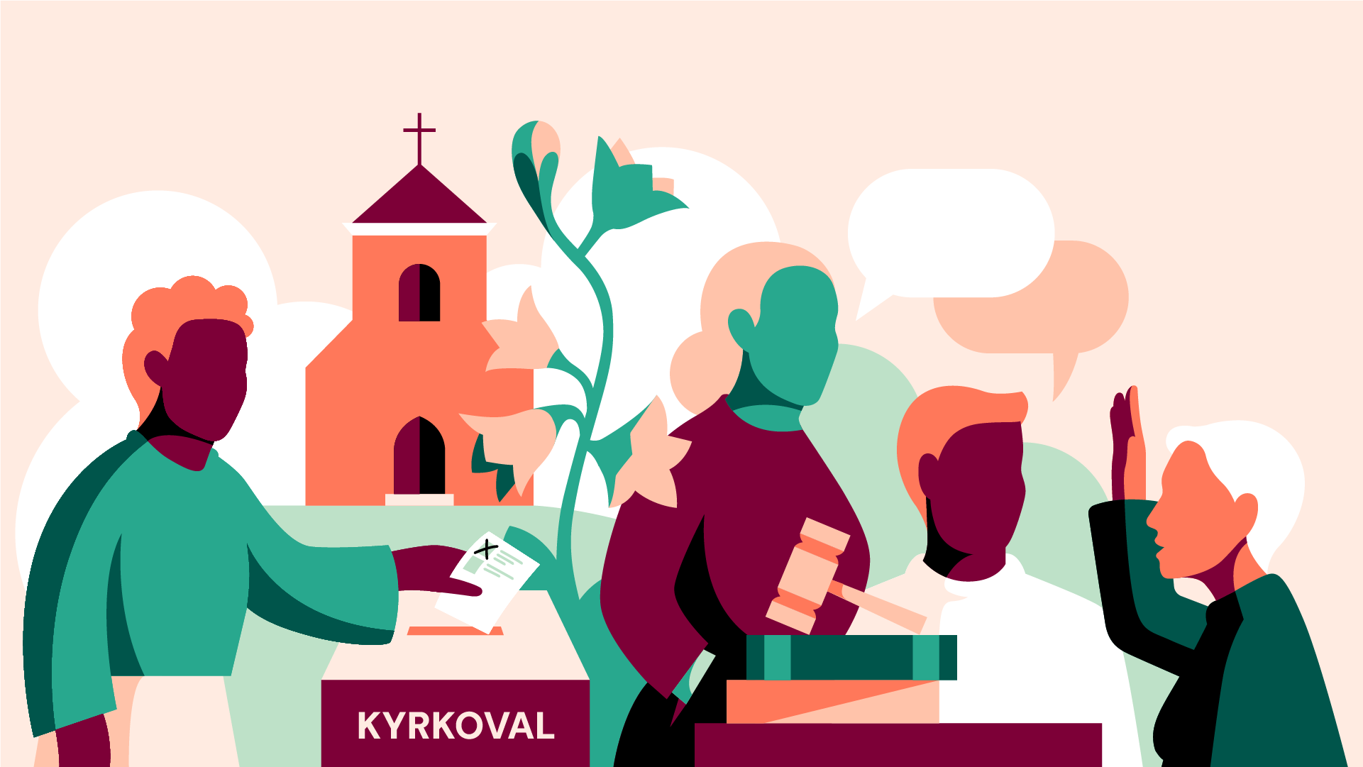 Flera personer röstar i kyrkoval