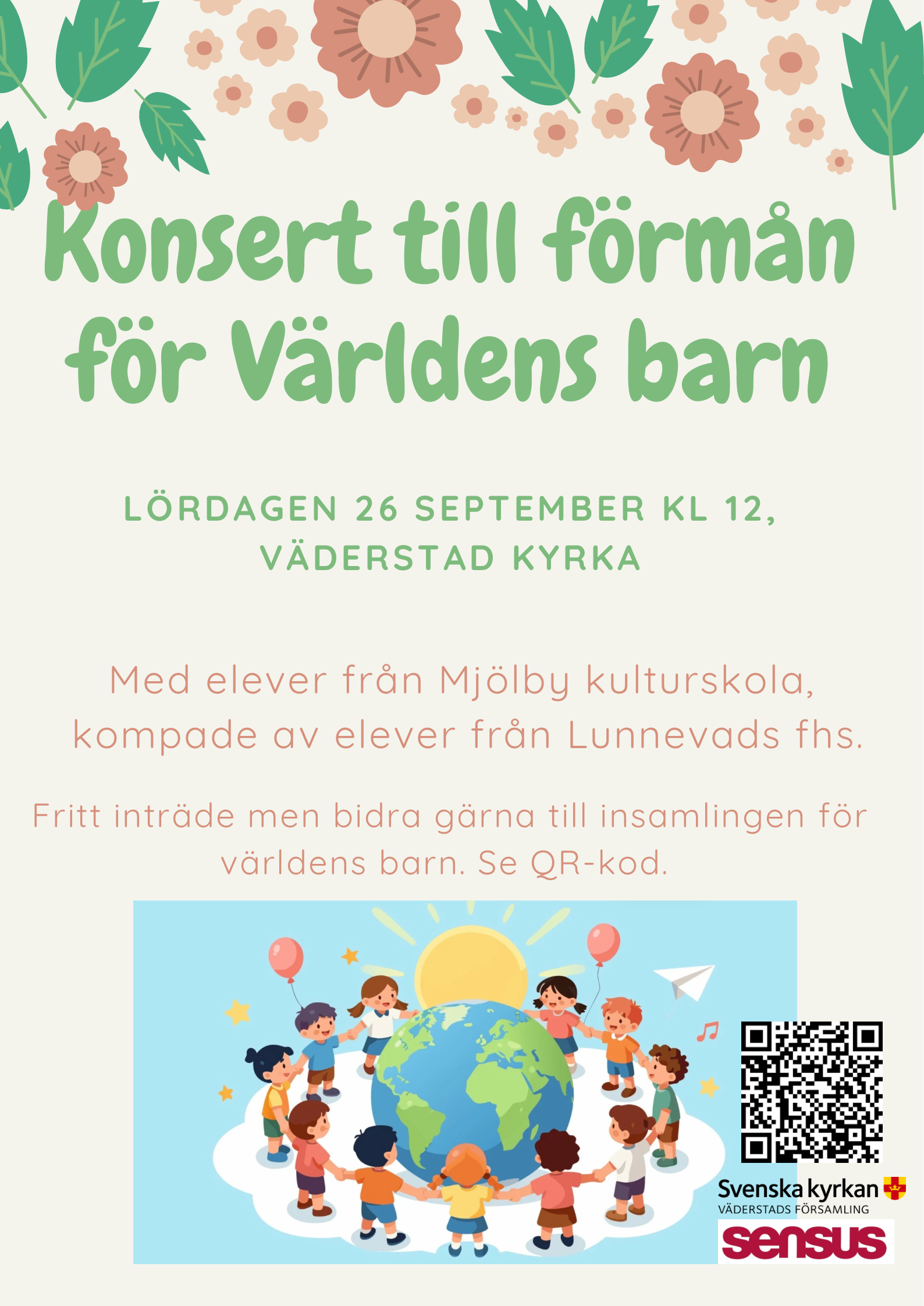 Kulturskolans konsert i Väderstads kyrka