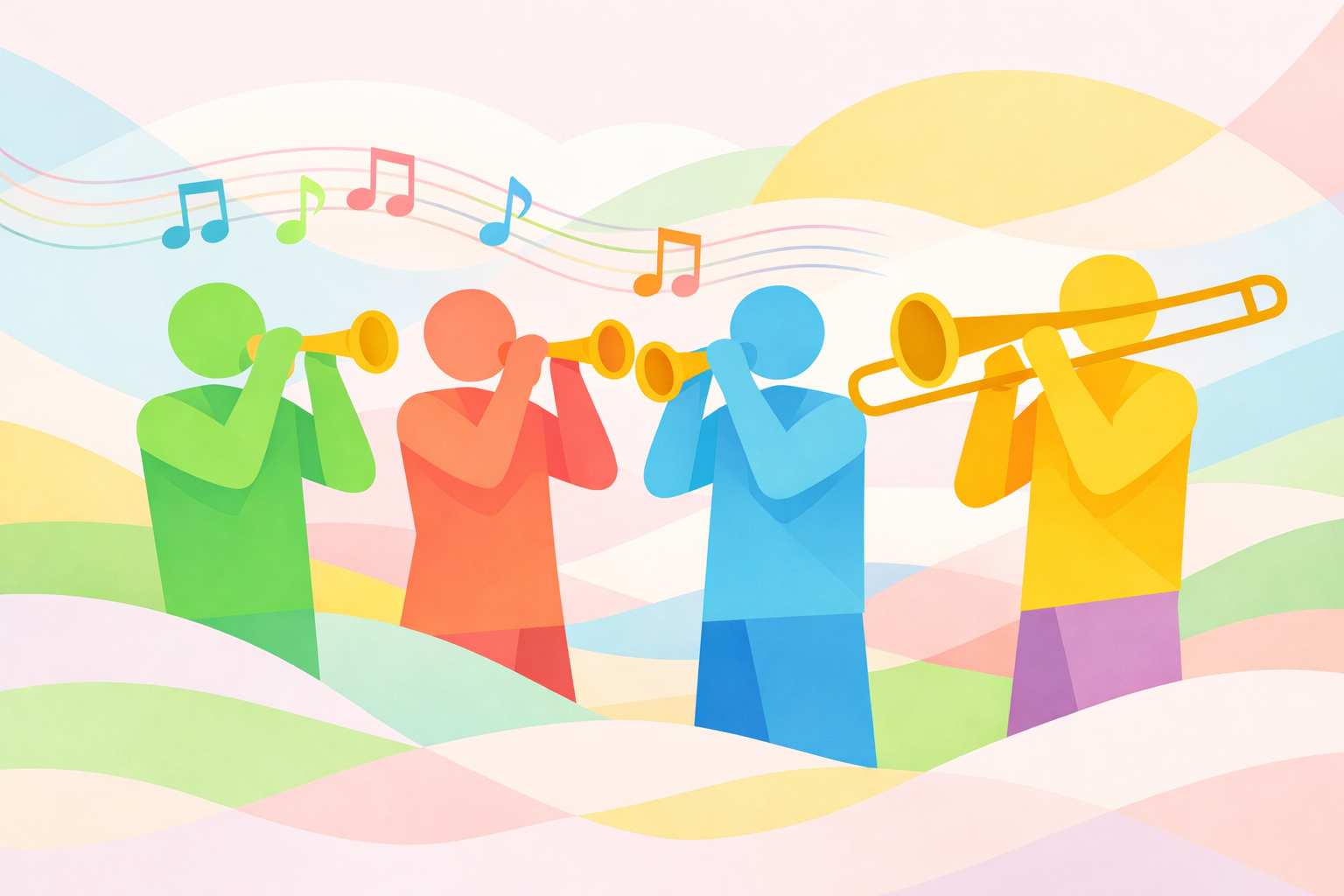 Tre trumpeter och en trombon