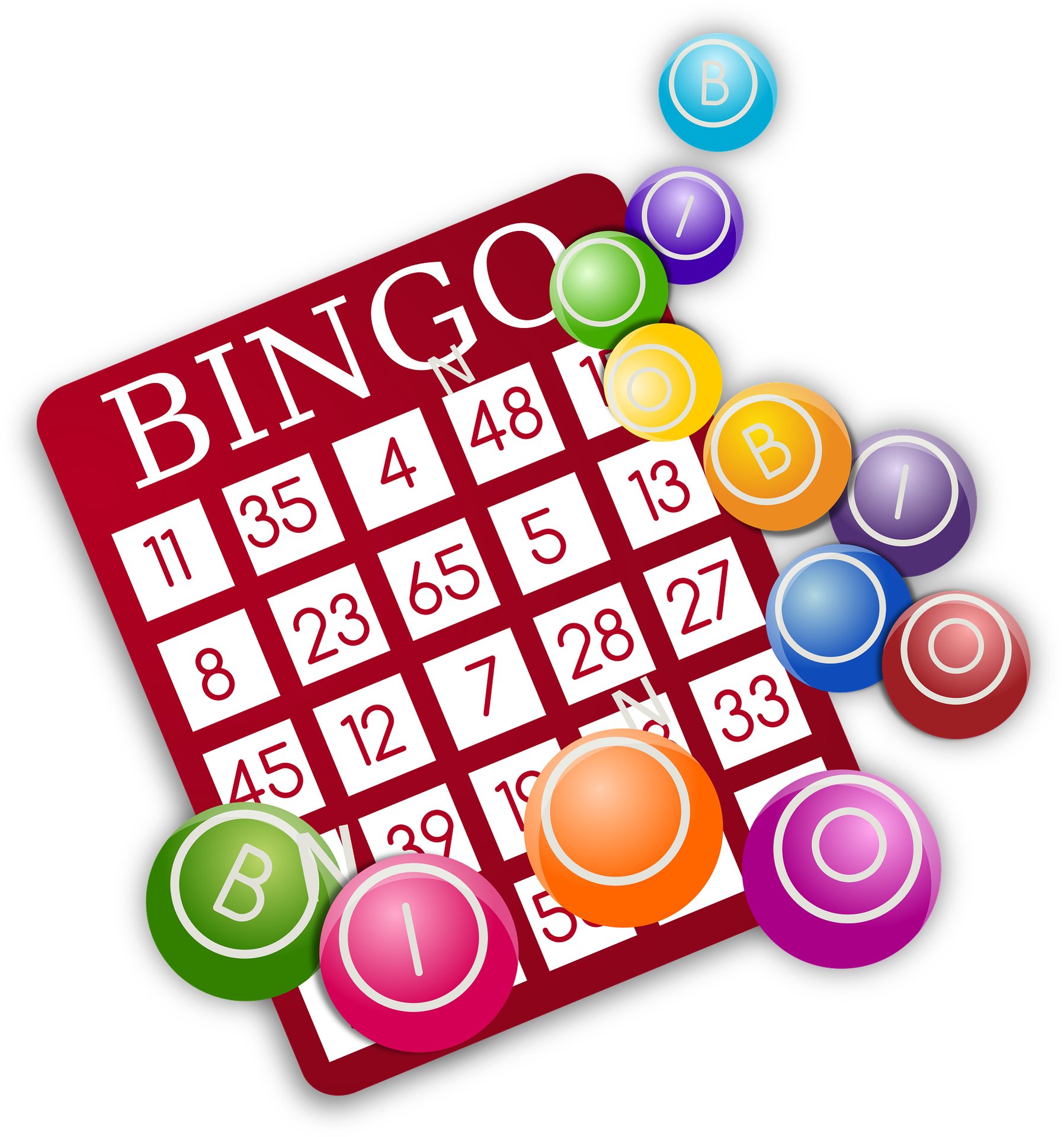 Bingobricka med olikfärgade markörer