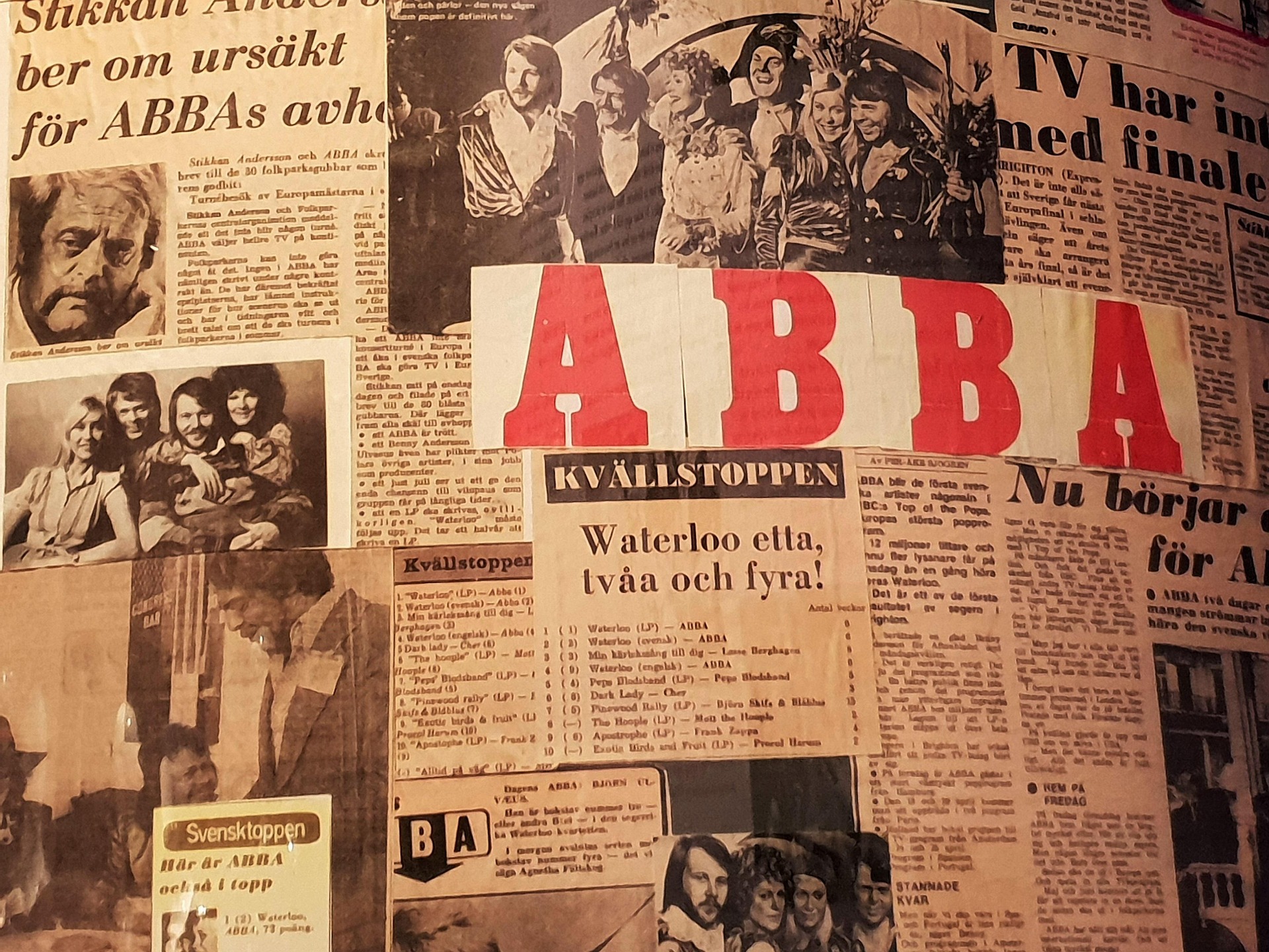 ABBA tidningsurklipp.