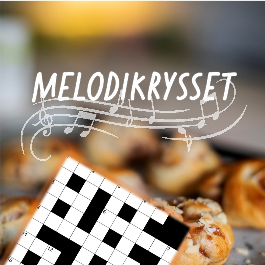 bullar och korsord med text melodikrysset