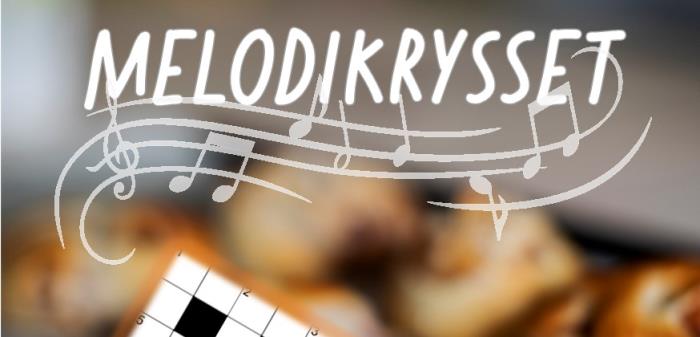 bullar och korsord med text melodikrysset