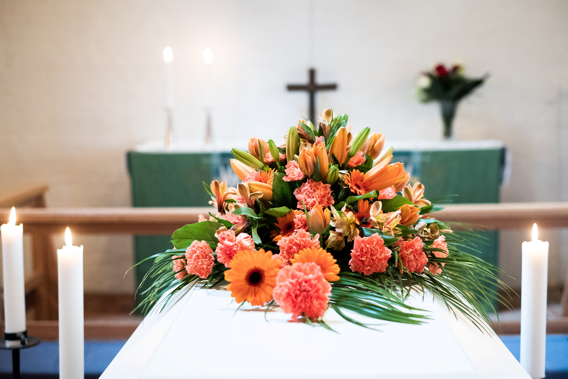 Begravning med blommor