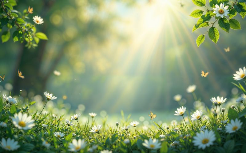 Blommor solstrålar