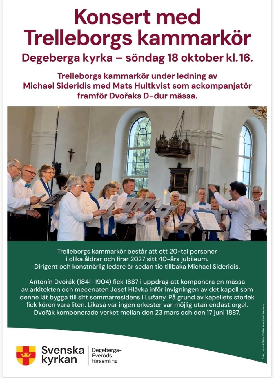 Trelleborgs kammarkör besöker Degeberga kyrka