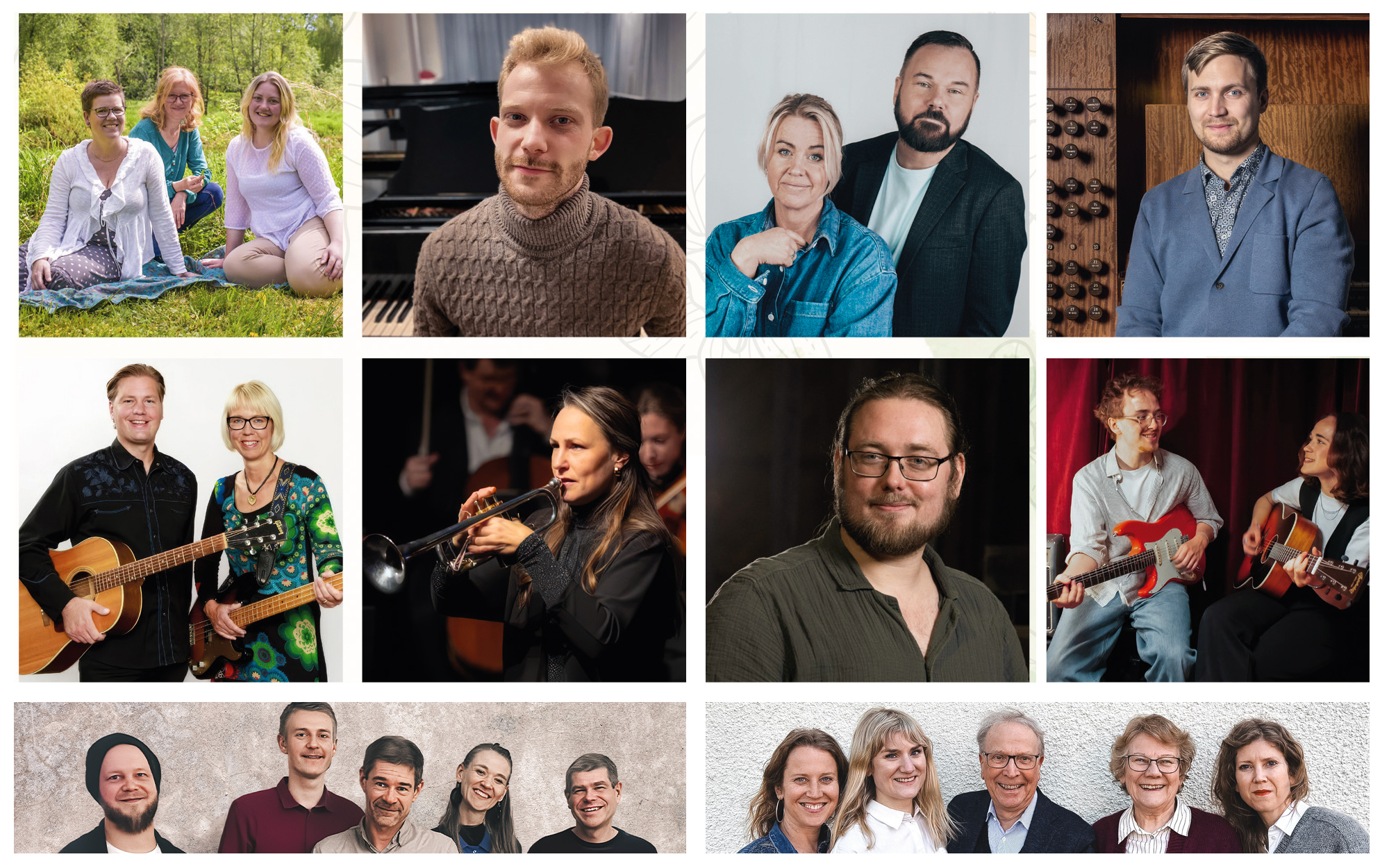 Några av de musiker som deltar i Musik i Sommarkväll i Döderhults Församling 2026