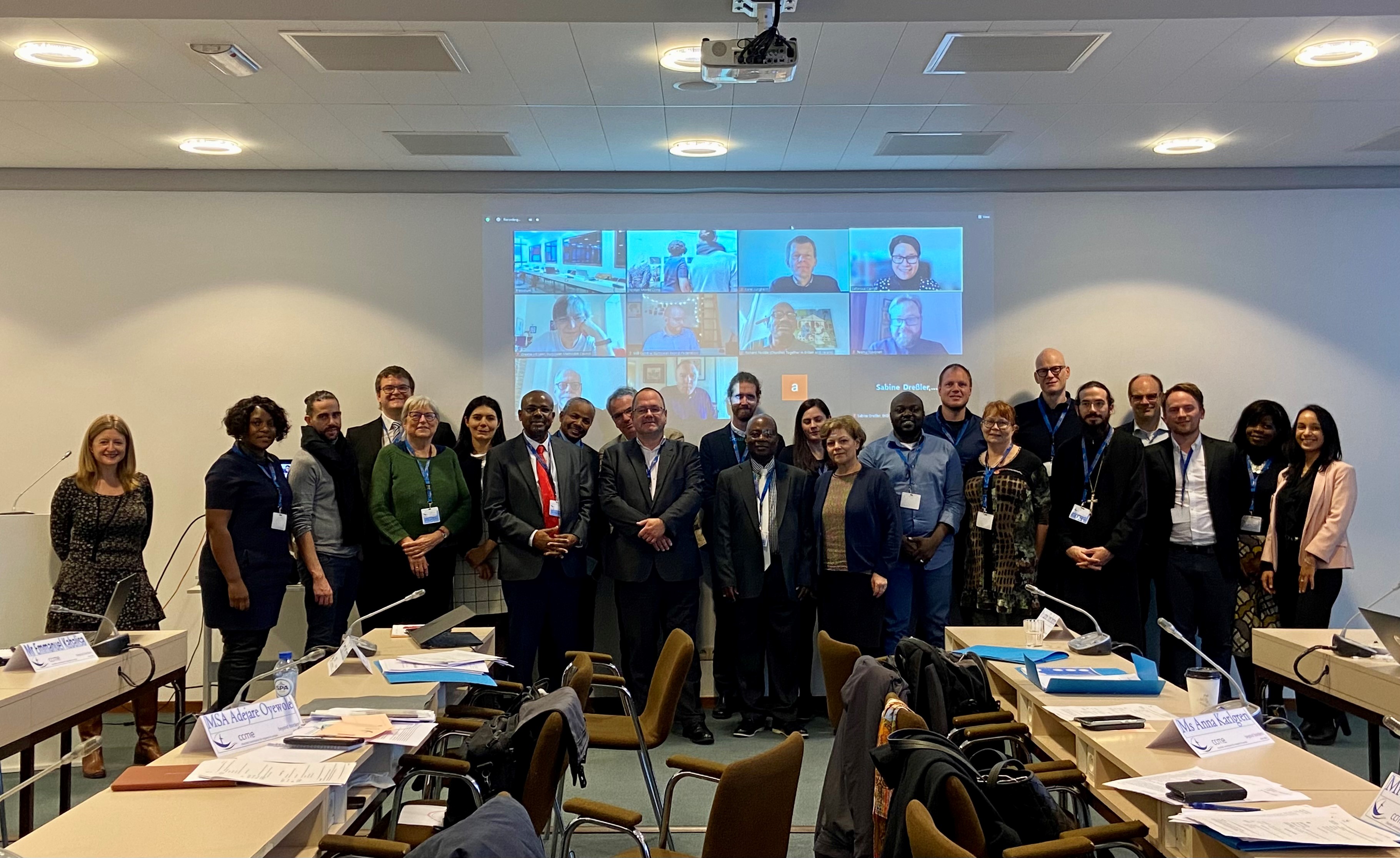 Delegater vid möte med Churches’ Commission for Migrants in Europe.