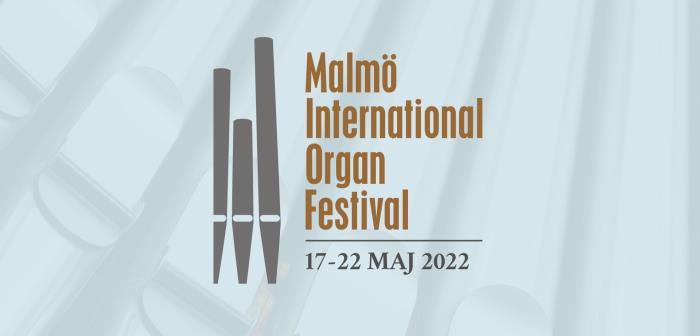 Logotyp för orgelfestivalen mot ljusblå bakgrund