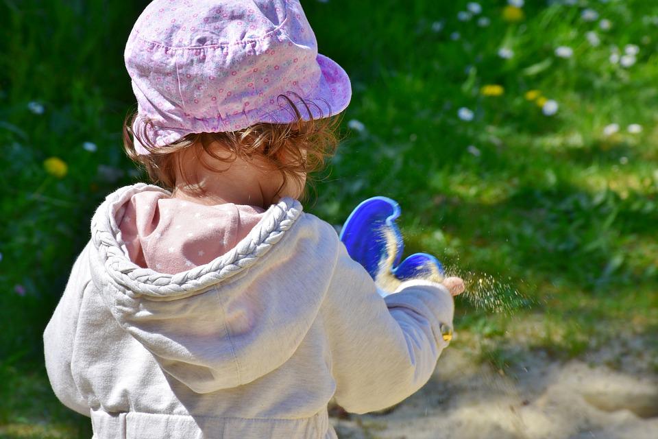 Barn, sommar, sol, lek