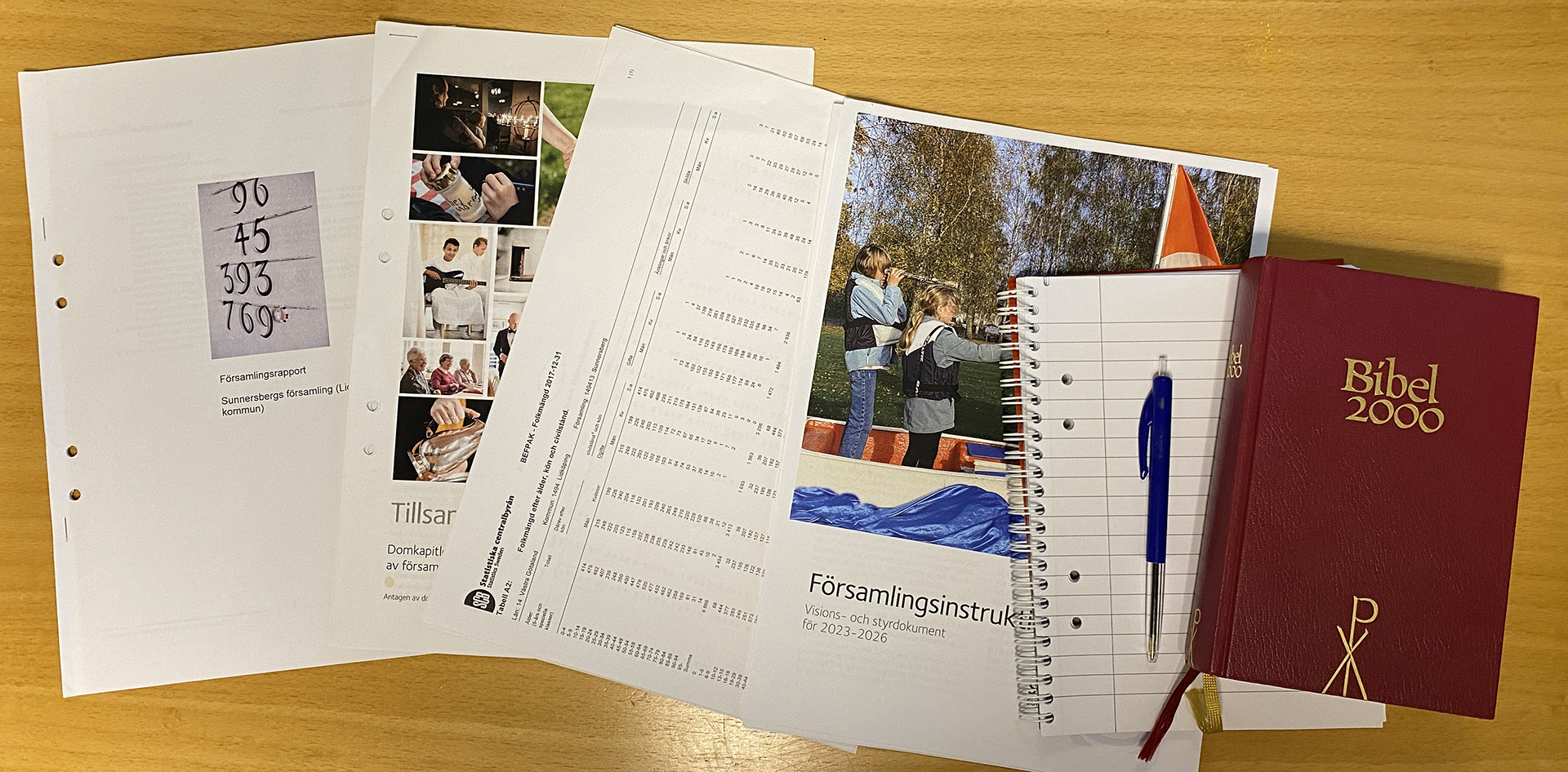 Olika typer av bredvidmaterial i arbetet med församlingsinstruktionen