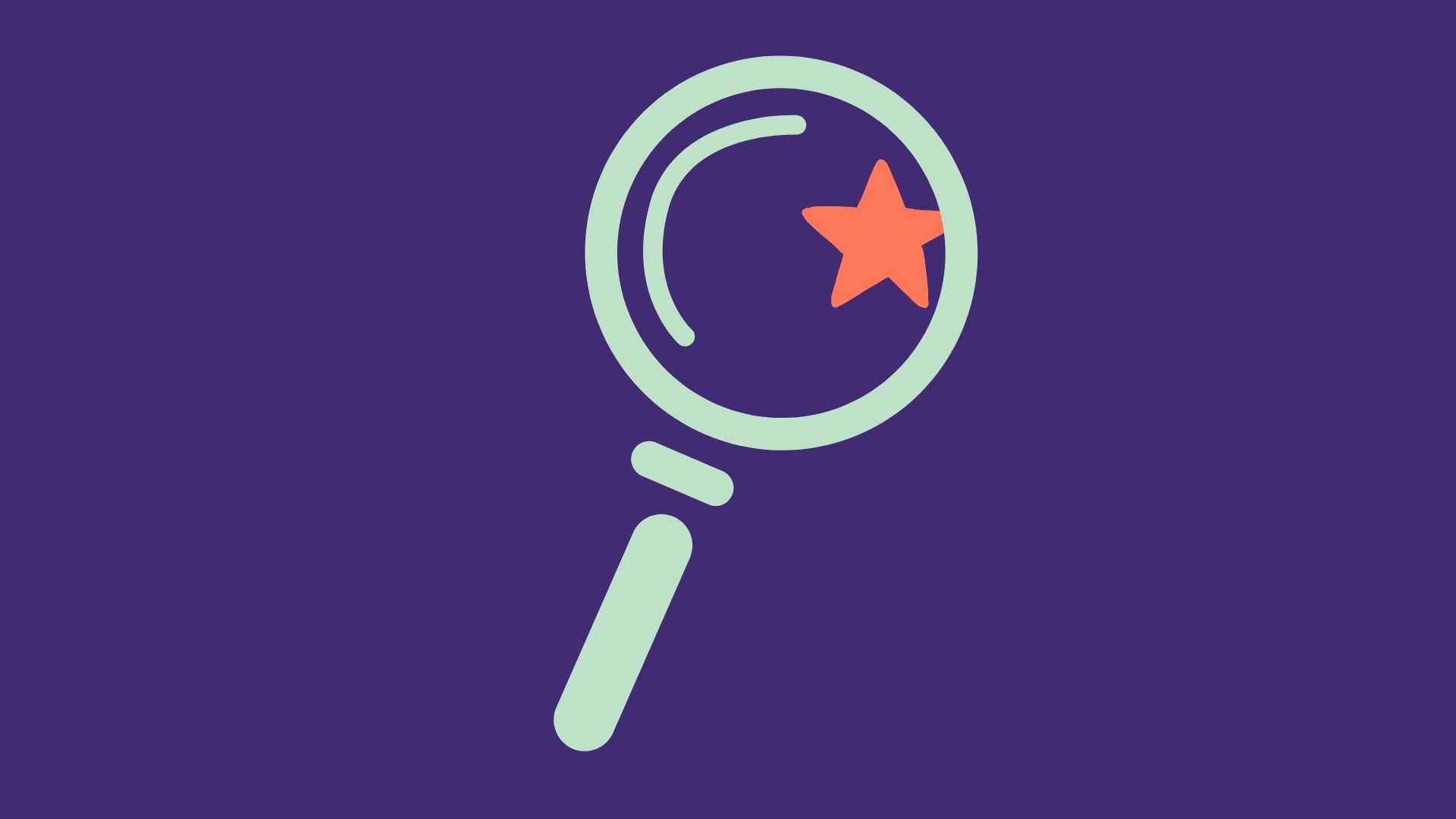 Förstoringsglas med stjärna i