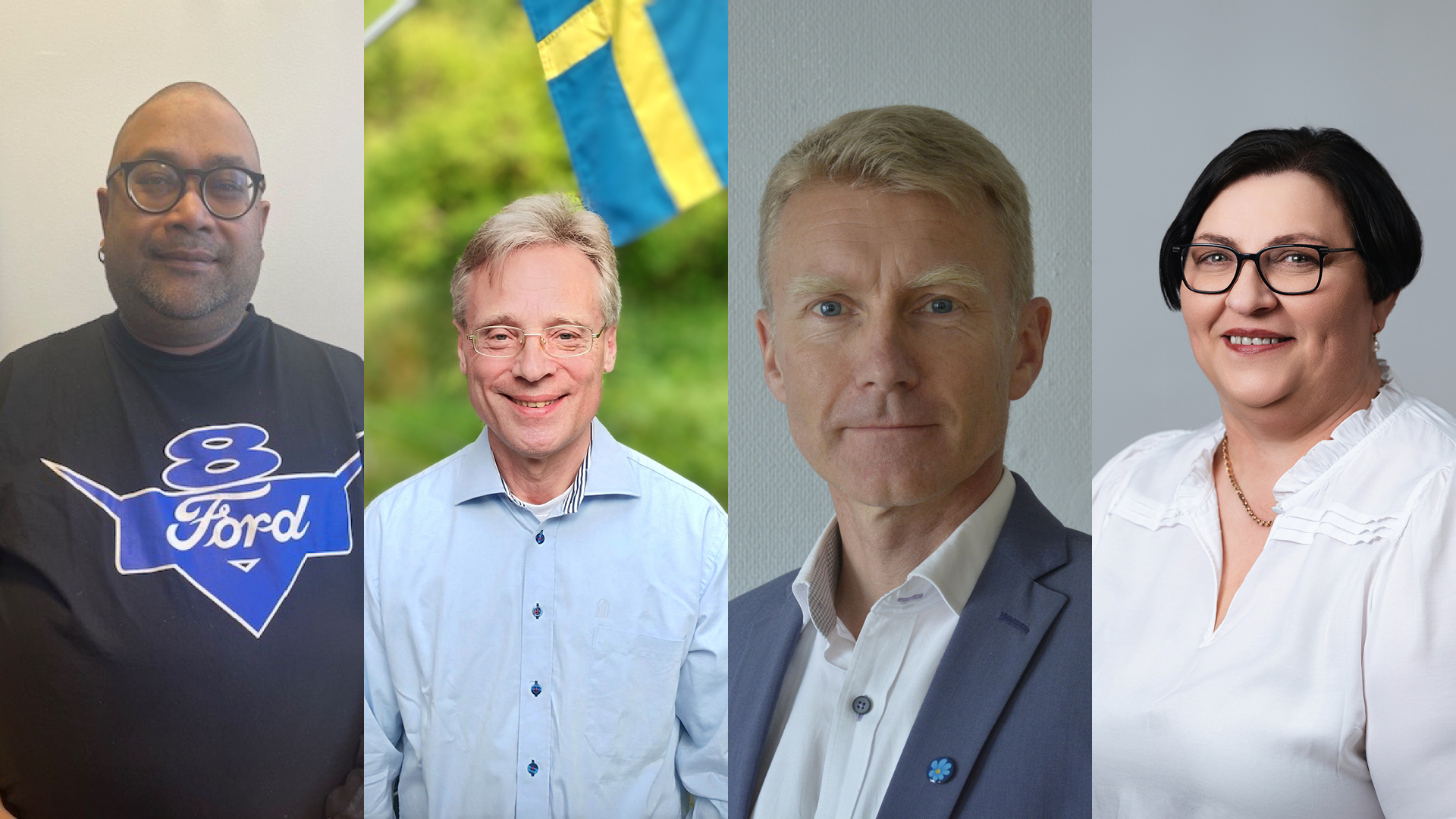 Porträttbilder på fyra personer