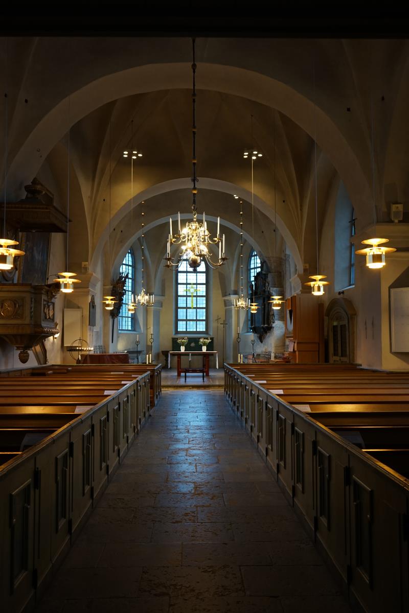 Altargången i Österåkers kyrka.