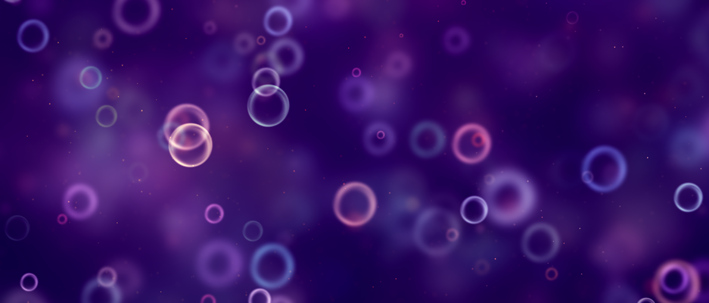 Abstrakt illustration av lila bubblor.
