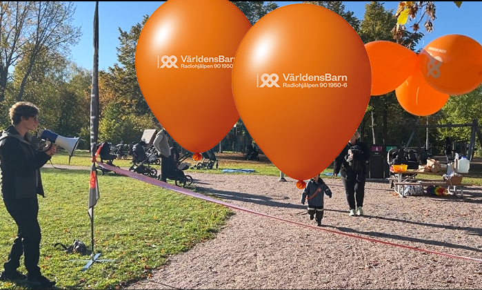 Motionslopp för barn i höstsolen.
