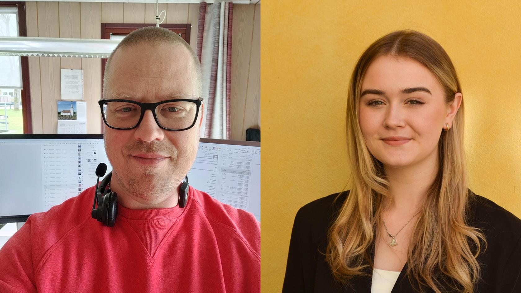 Mikael Svenningsson och Isabell Karlsson är två av Växjö stifts kommunikatörer.