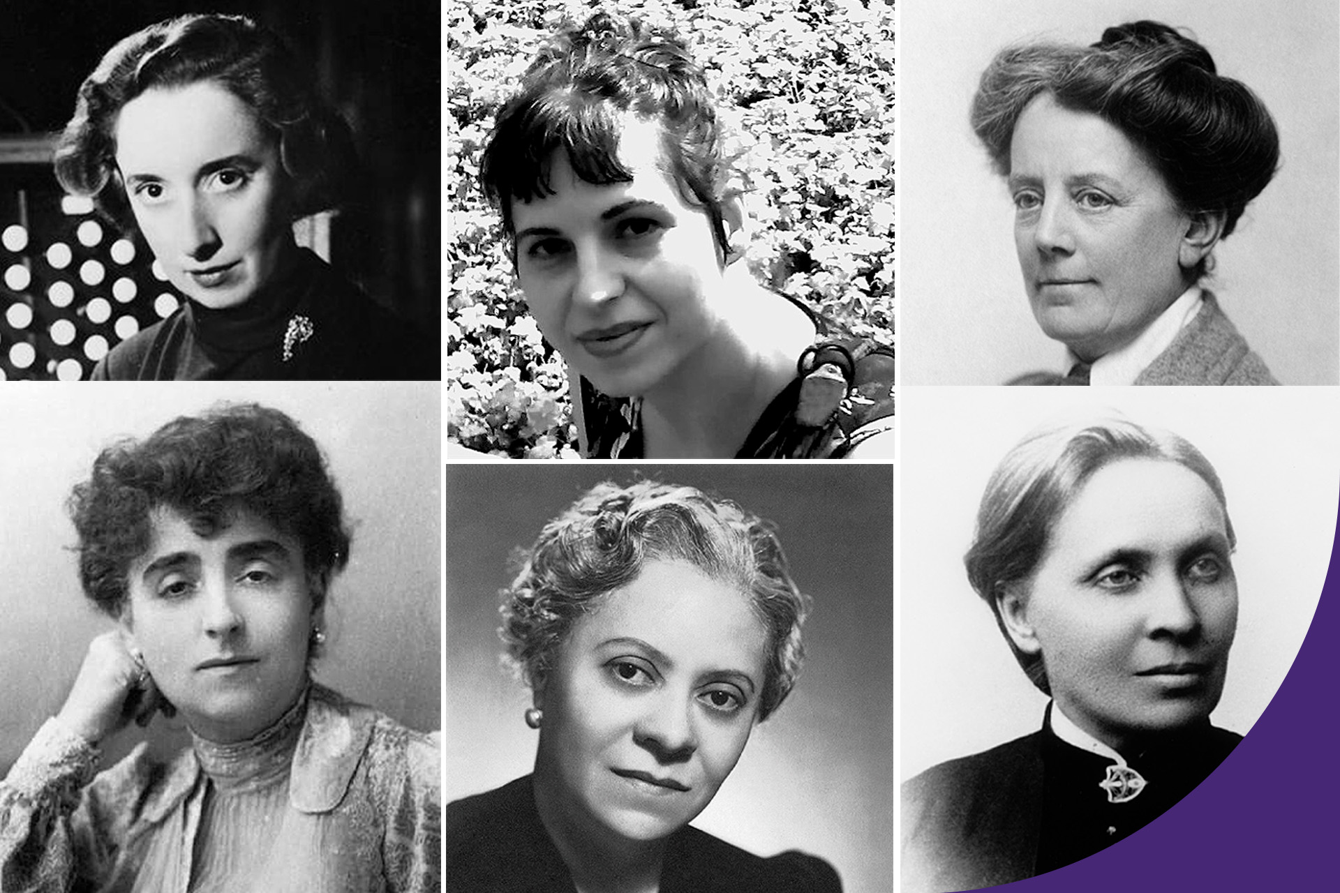 Ett bildkollage av de sex kompositörer vars verk spelas under fastekonserterna.