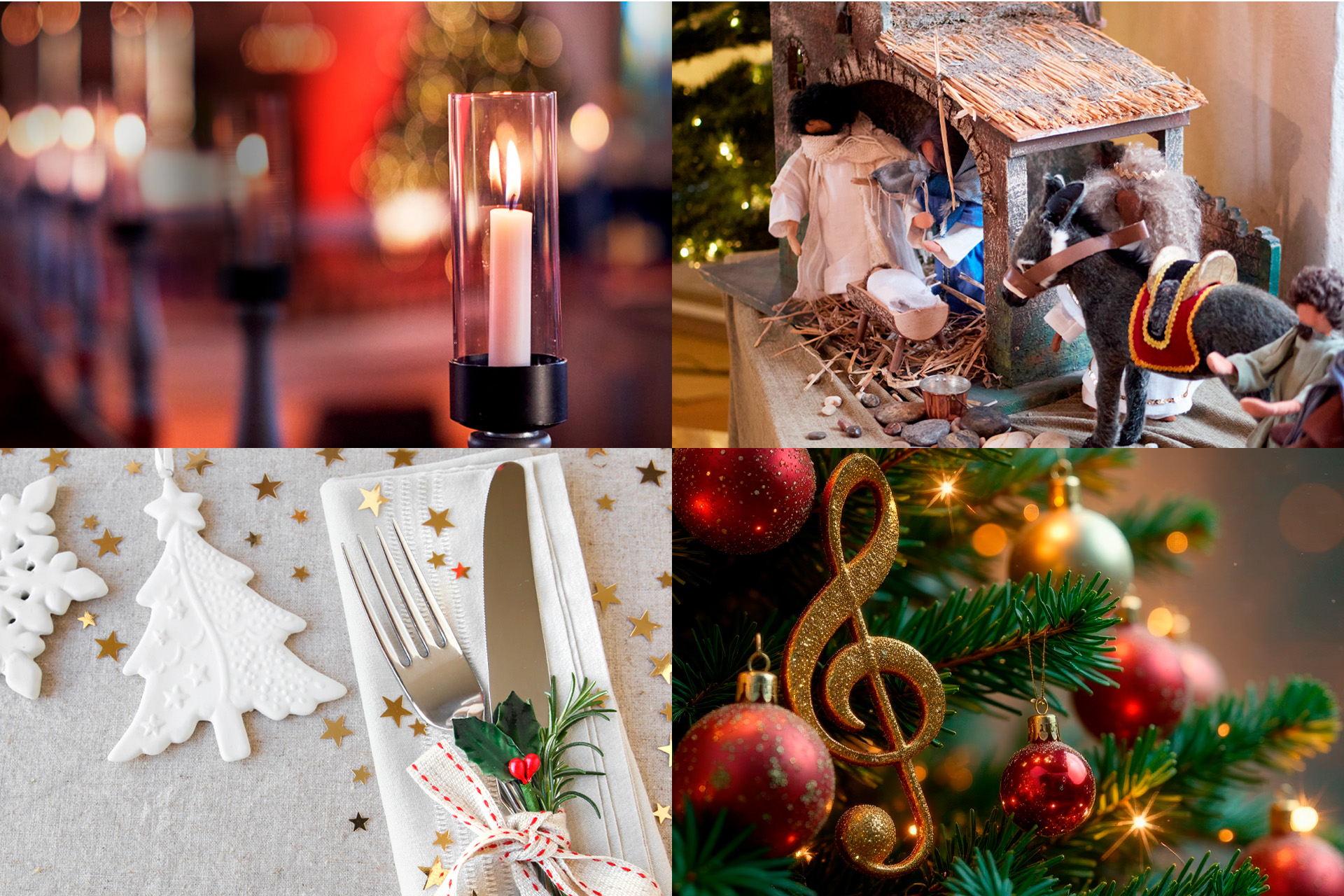 Billdkollage av julens härliga aktiviter.