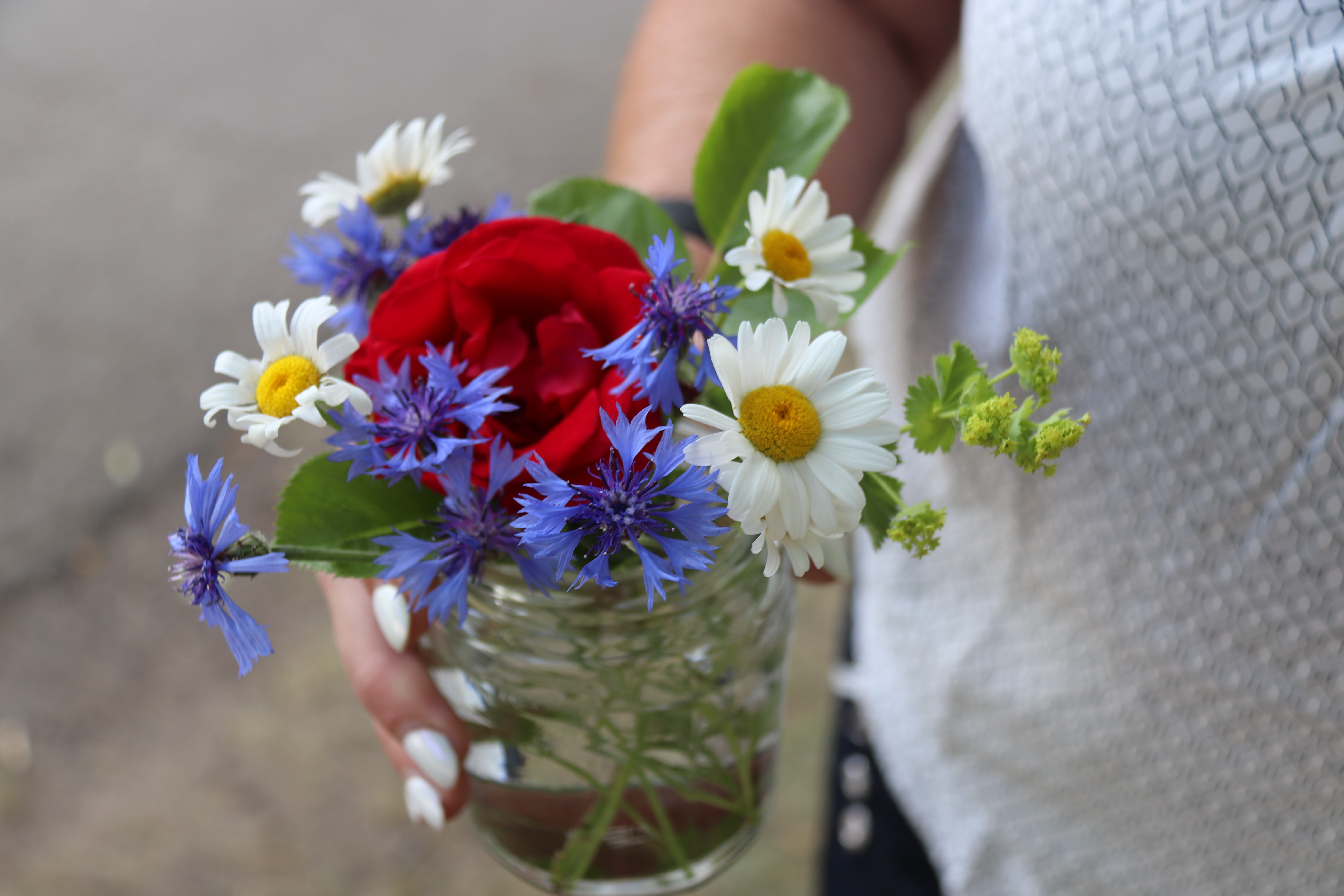 Sommarblommor i vas