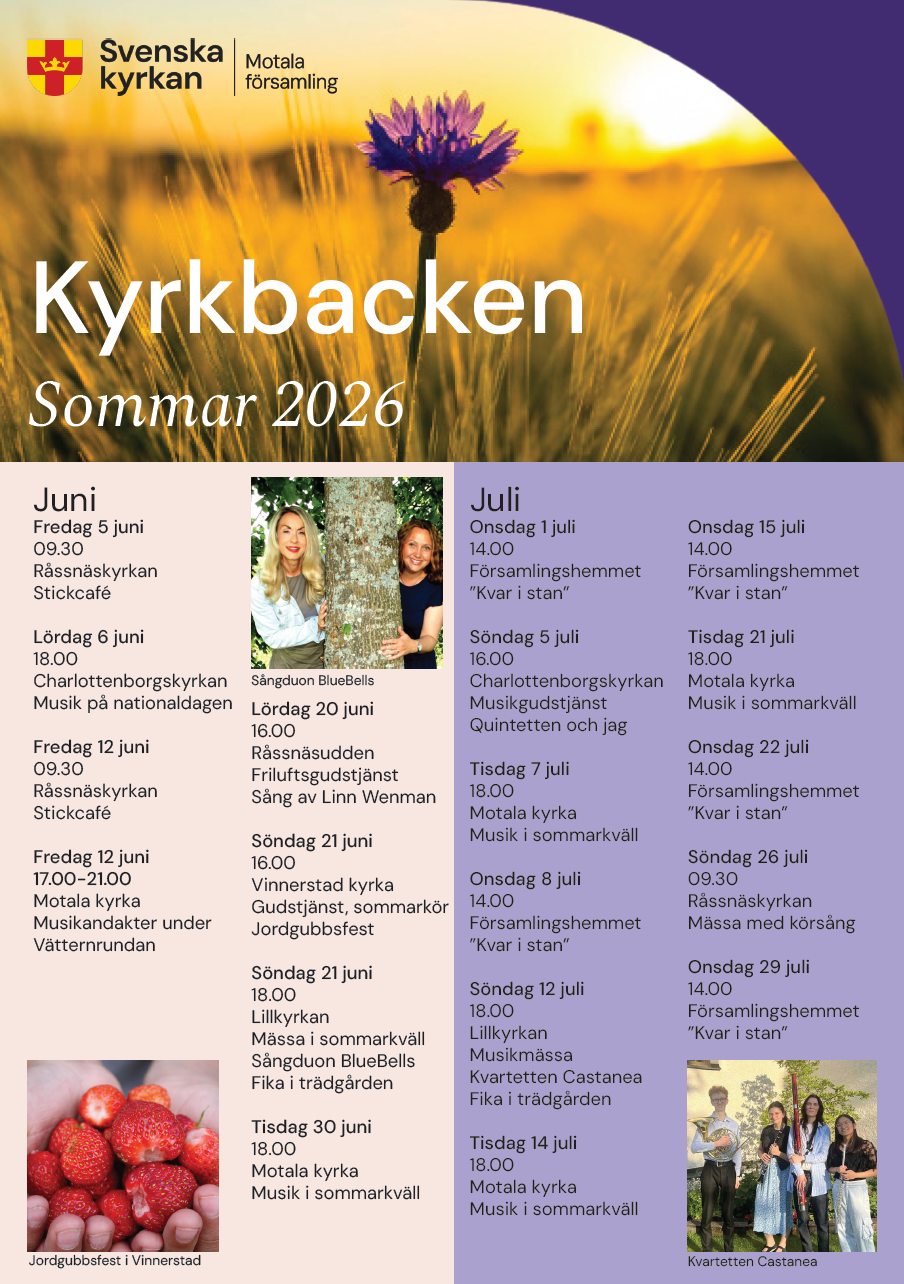Framsida av sommarens församlingsblad