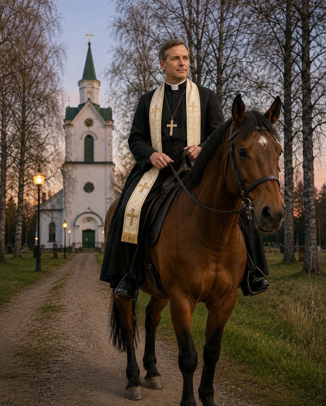 kyrka och häst