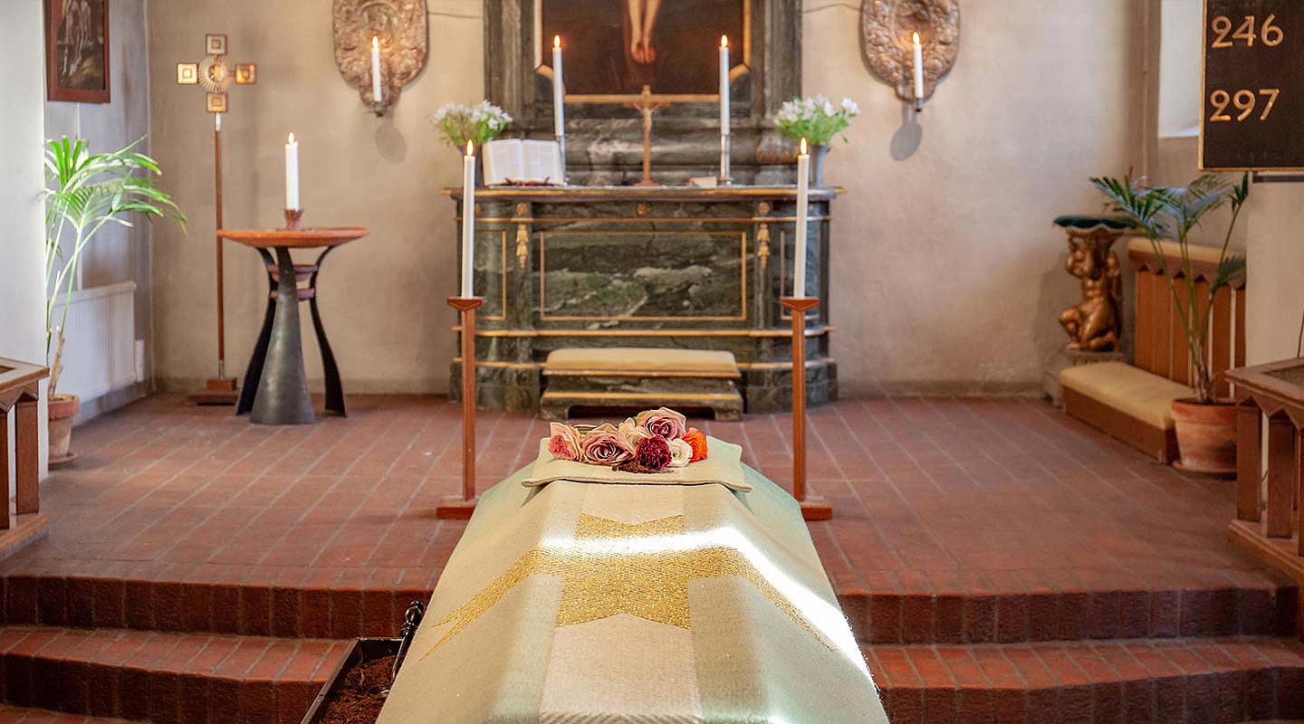 Låna bårtäcke till begravning