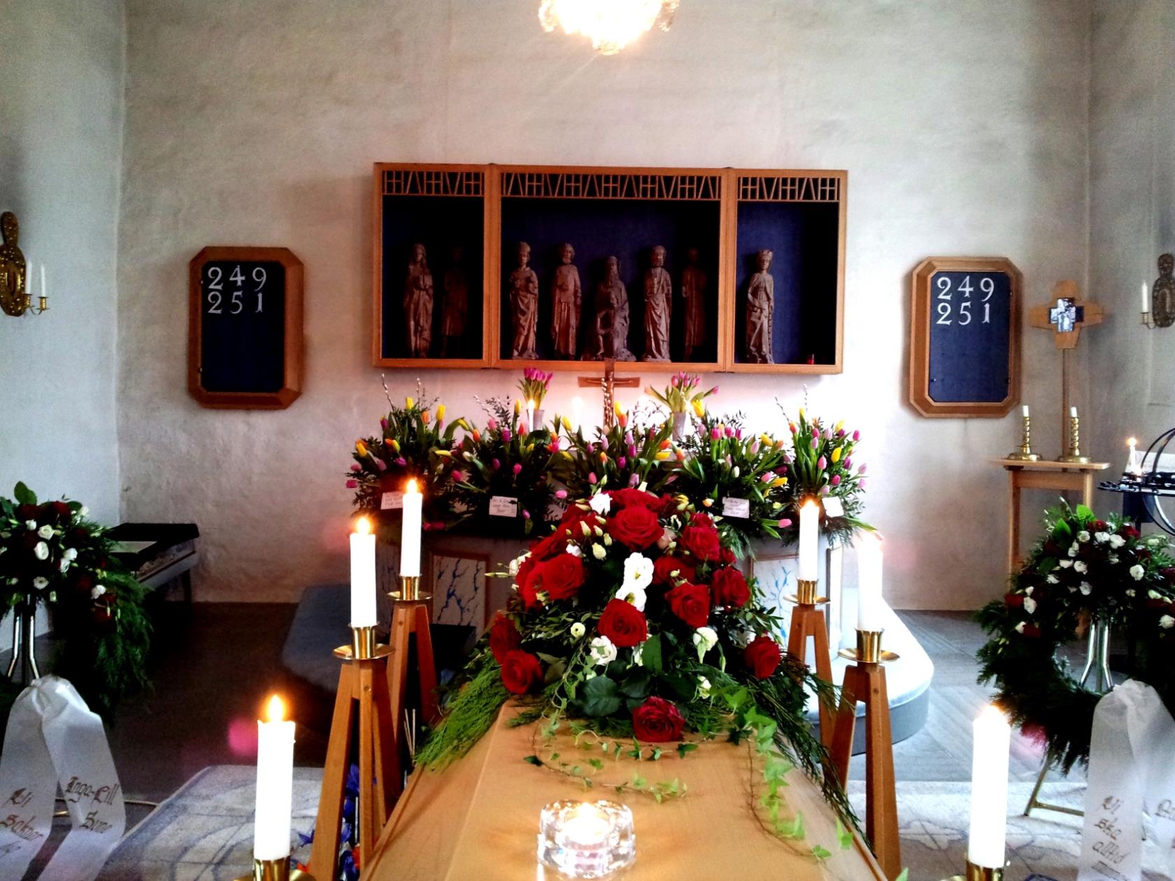 Begravningsgudstjänst i Täby kyrka