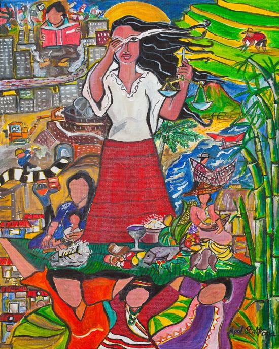 Årets temabild skapades av Rowena ”Apol” Laxamana-Santa Rosa. Hon är 32 år, hemmafru och medlem i Metodistkyrkan i Filippinerna. Hon är helt självlärd som konstnär men drömmer om att studera vidare.