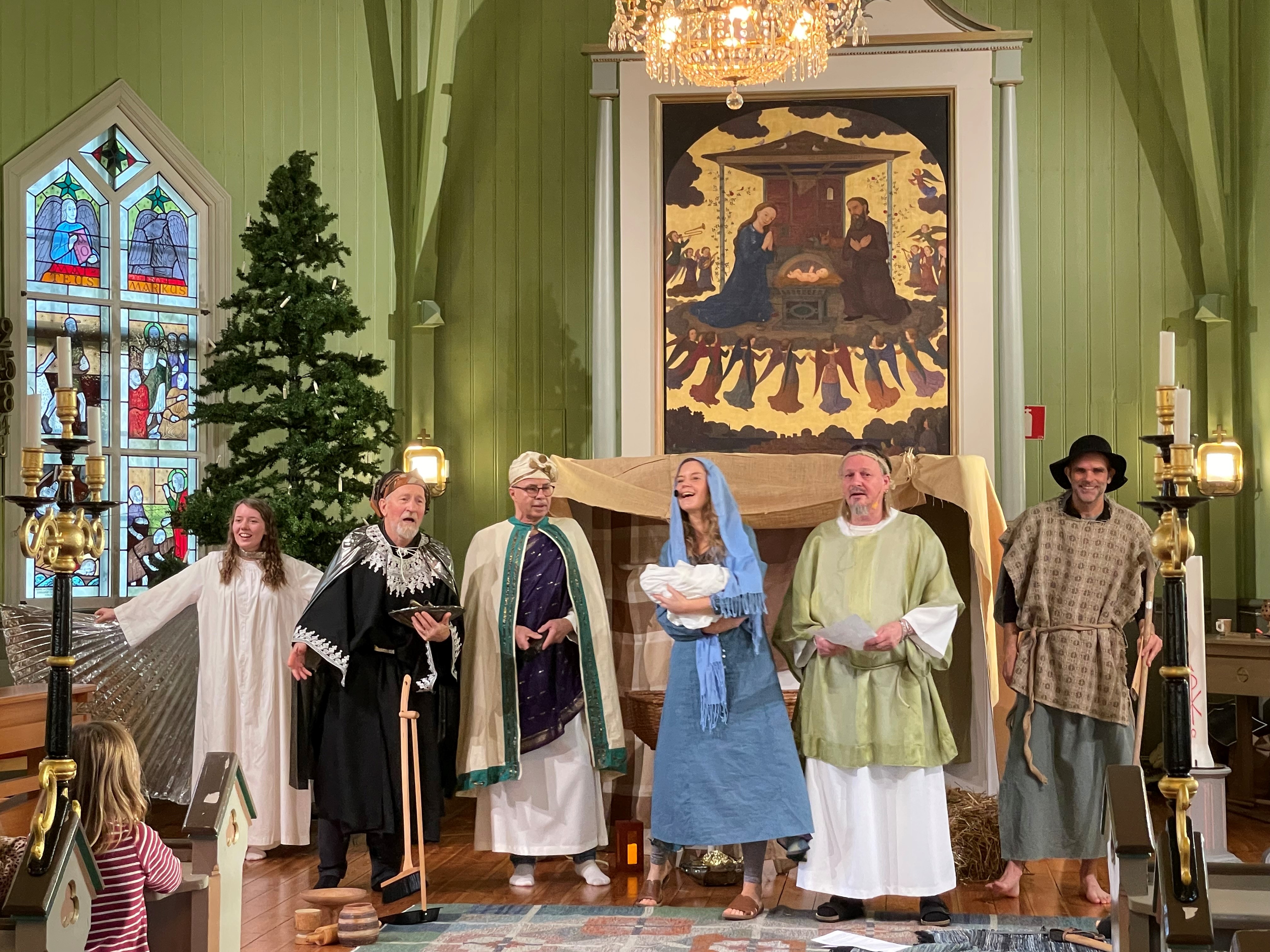 Josef, Maria, ängel, herde och visa män