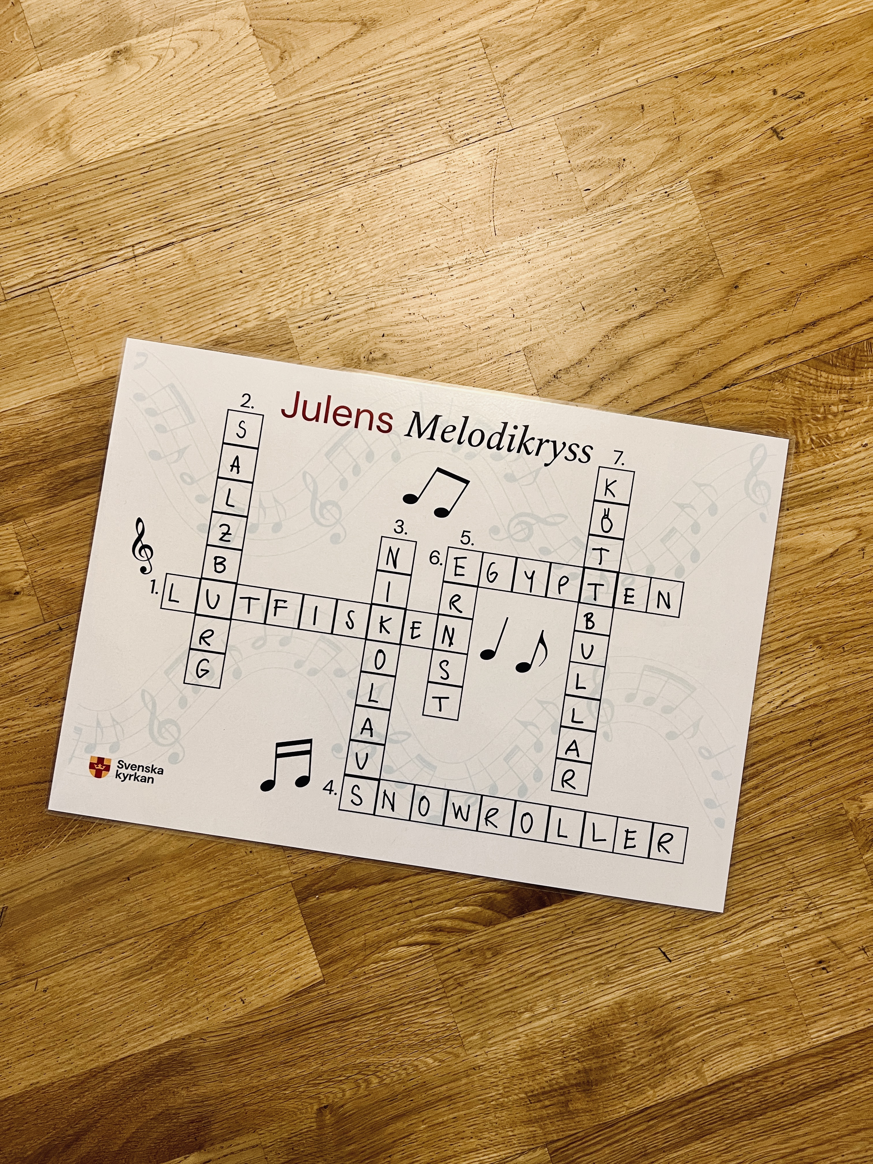 Facit till julens melodikryss 2024