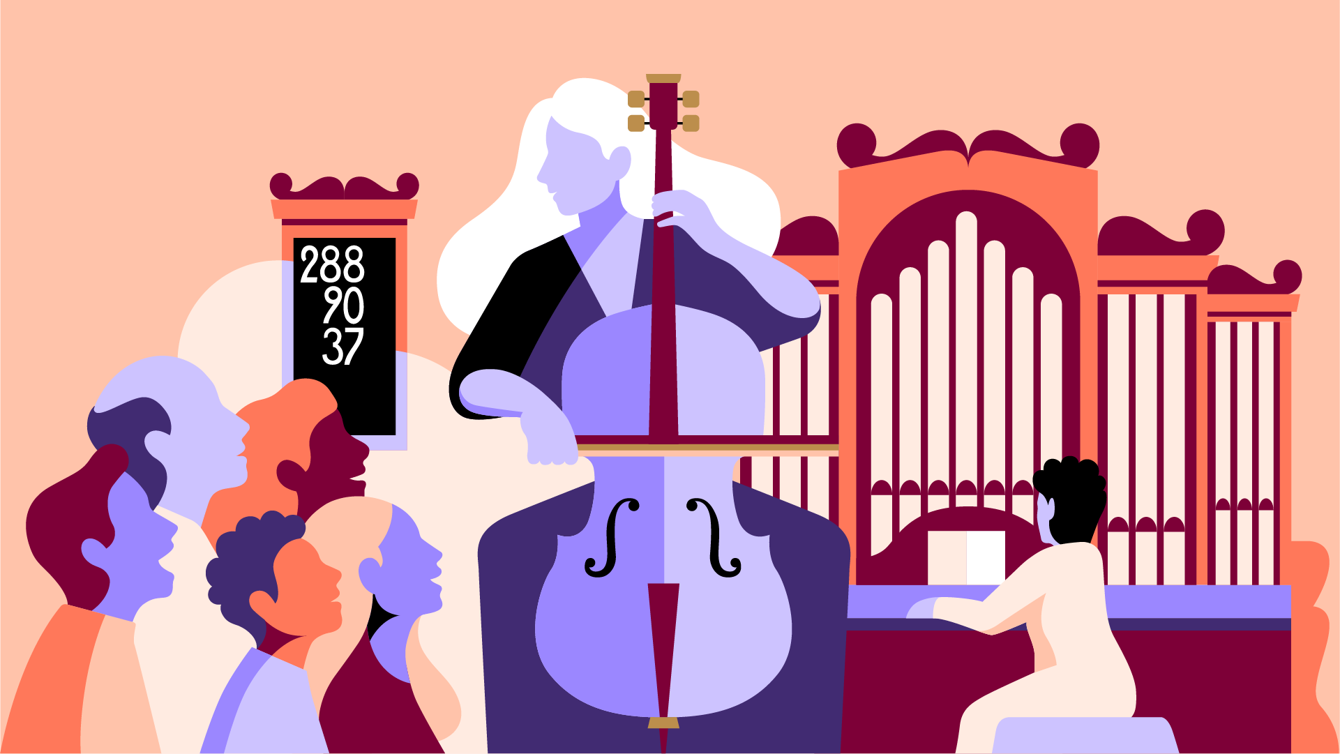 Illustration med musiktema