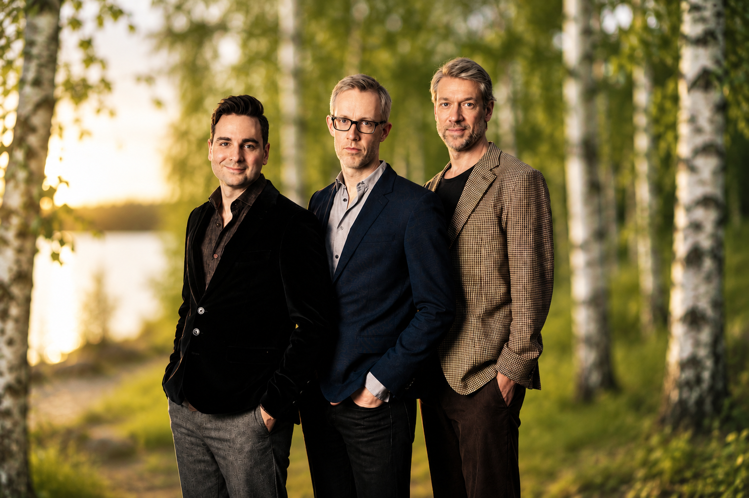 Bild på de tre medlemmarna i Psalmjazztrion