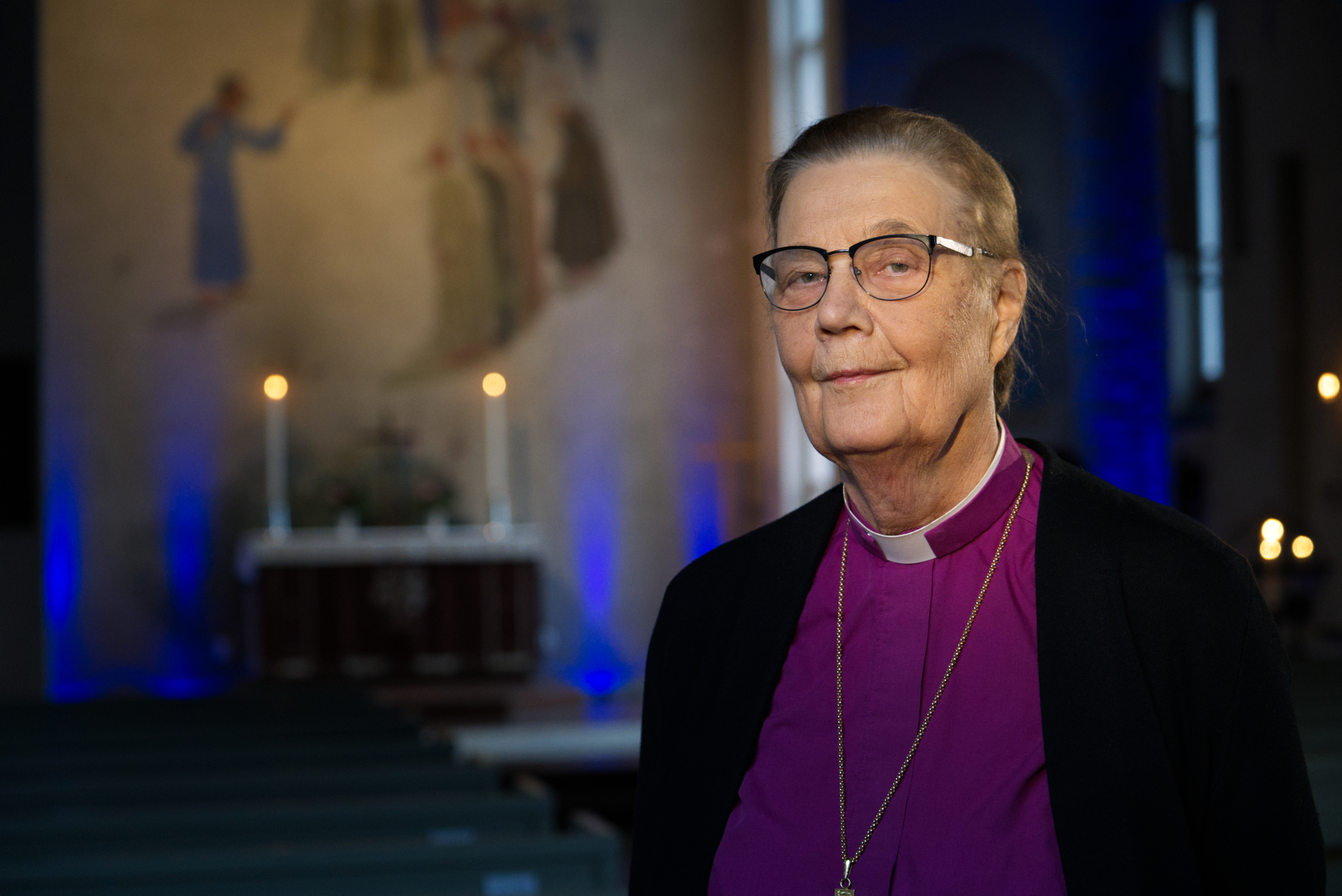 Biskop emerita, Caroline Krook. Fotograf: Johannes Söderberg, SVT.