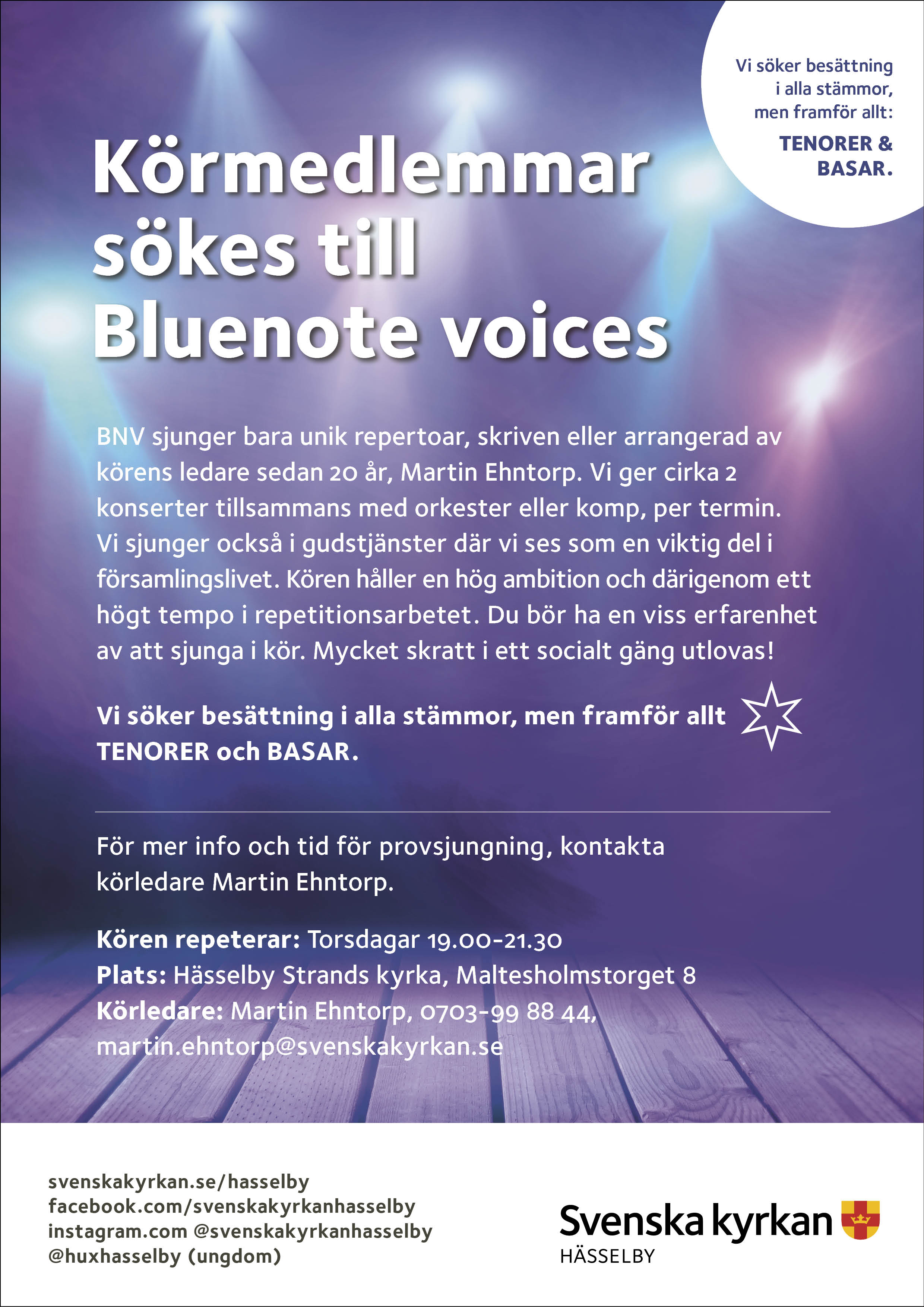 Körmedlemmar sökes till Bluenote voices